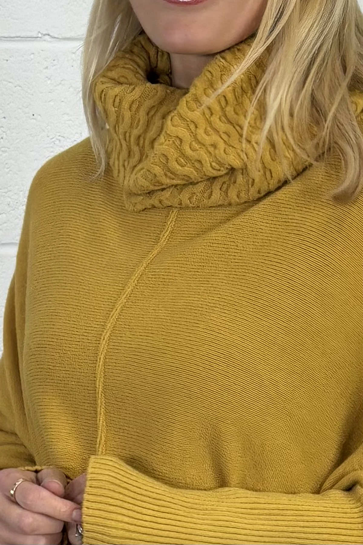 Isadora Polo Neck Knitted Jumper Mustard