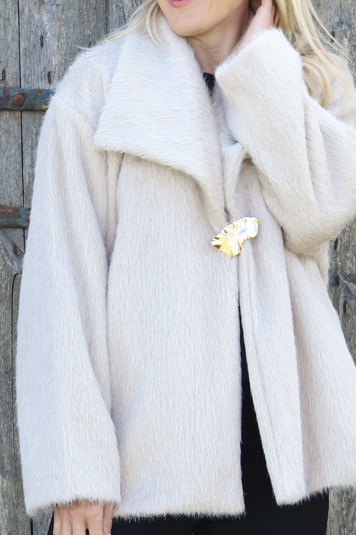 Christine Fluffy Jacket Stone
