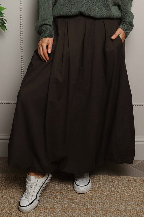 Wilfreda Puffball Cotton Skirt Cocoa - Image 2