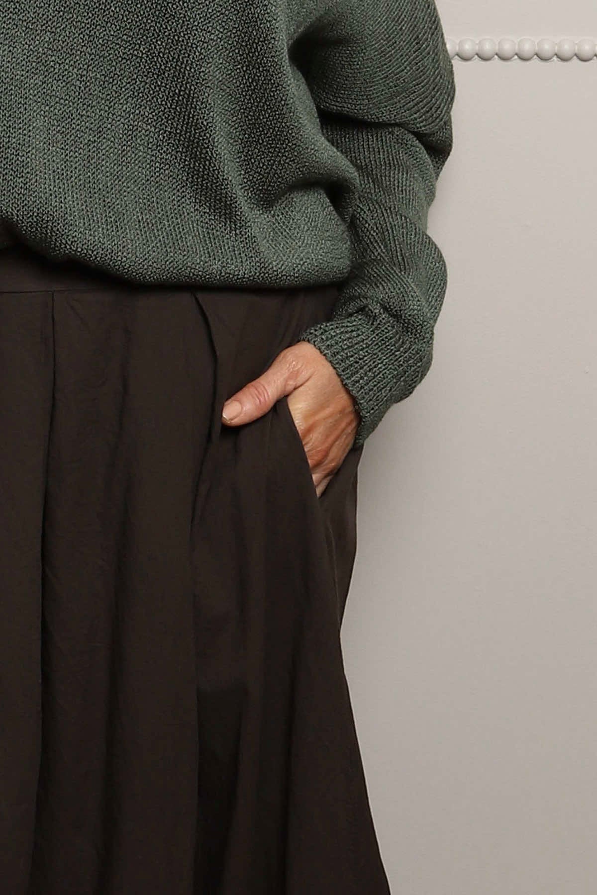Wilfreda Puffball Cotton Skirt Cocoa