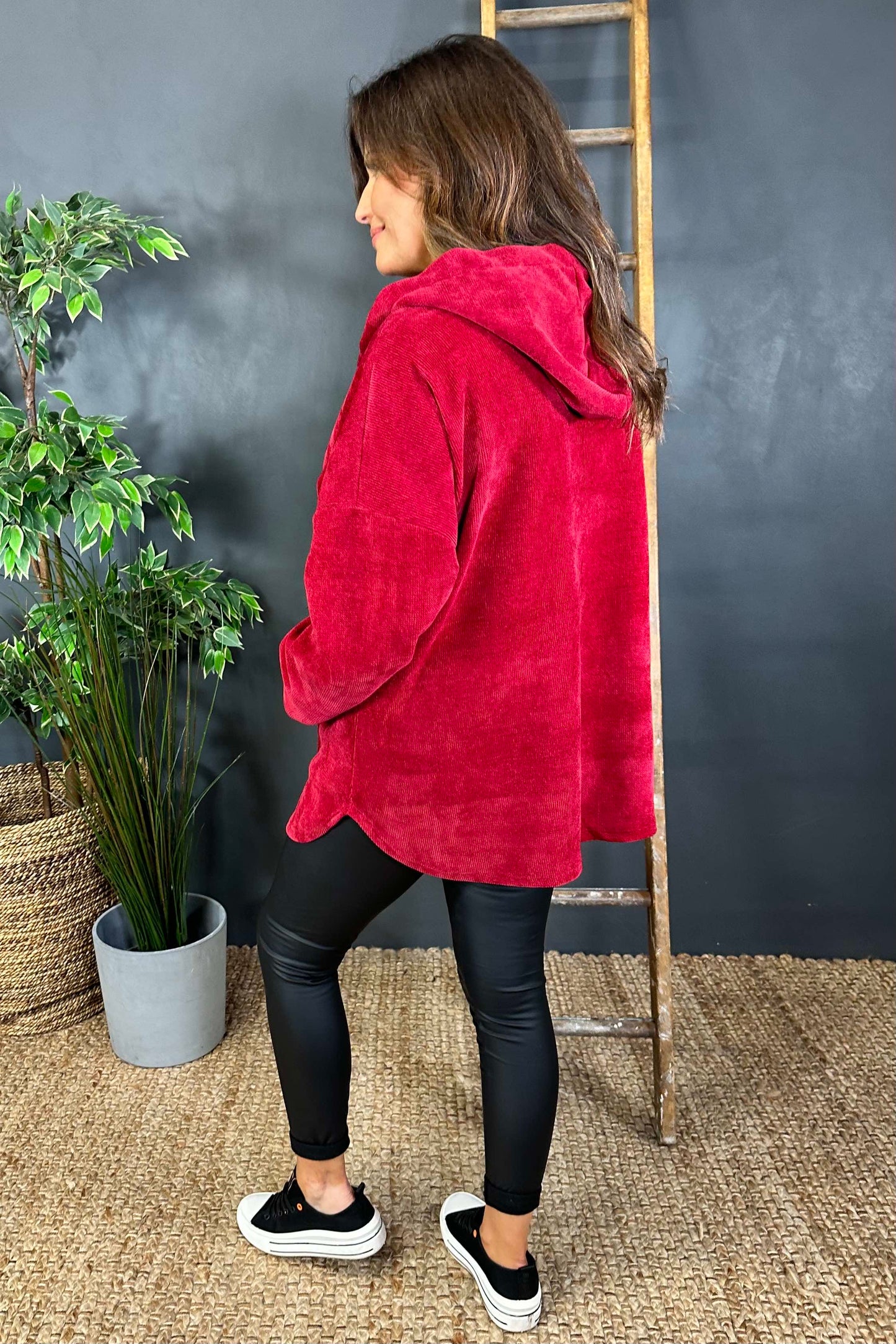 Melanie Hooded Top Red