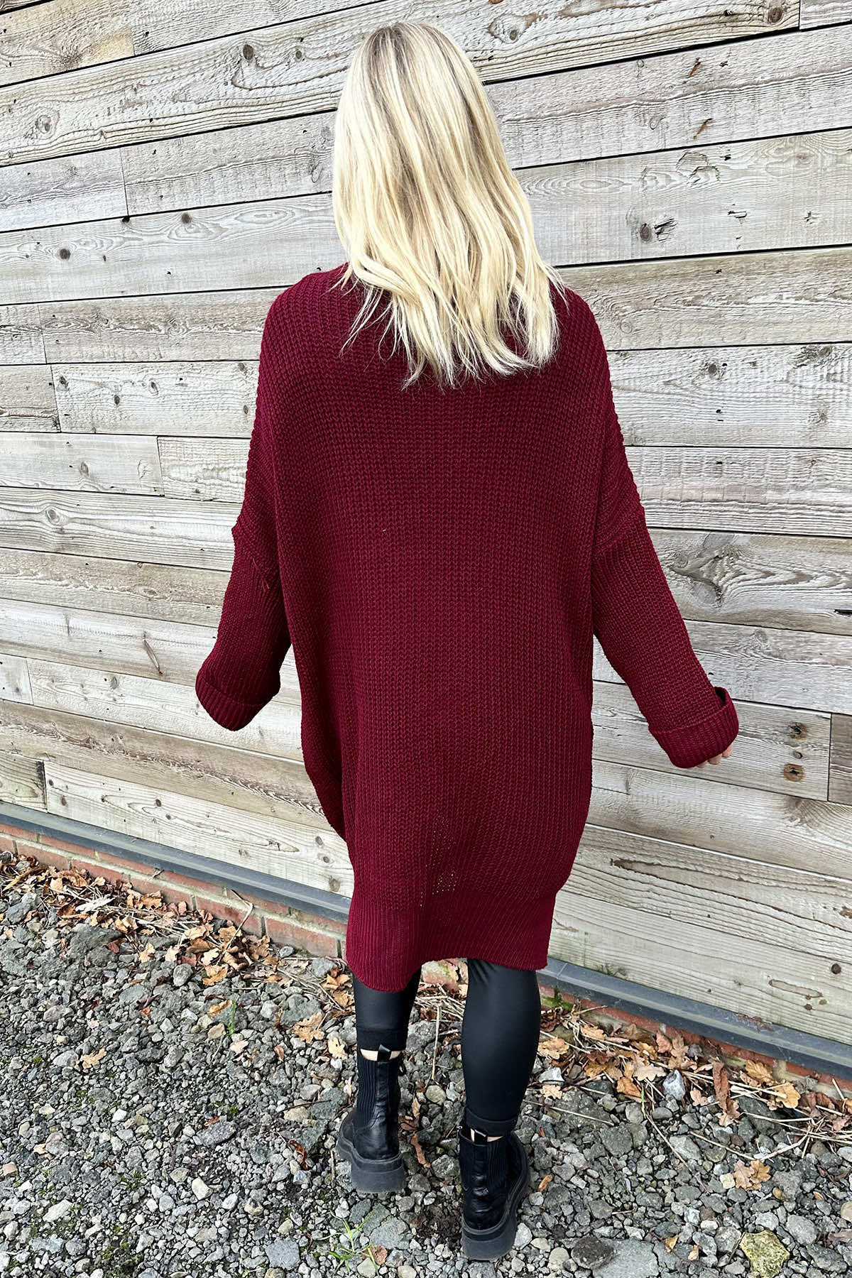 Clover Cable Knit Tunic Wine