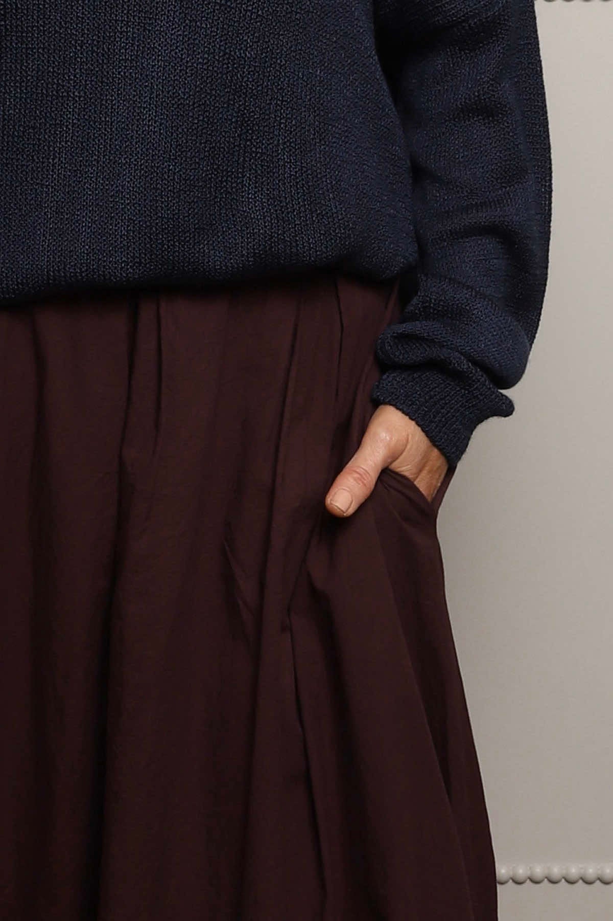 Wilfreda Puffball Cotton Skirt Burgundy