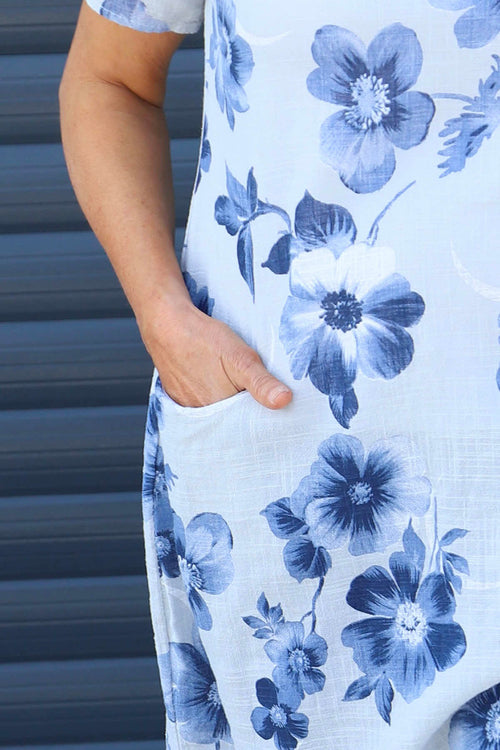 Velora Floral Cotton Tunic Grey - Image 3