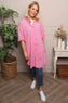 Amelia Stripe Cotton Shirt Fuchsia