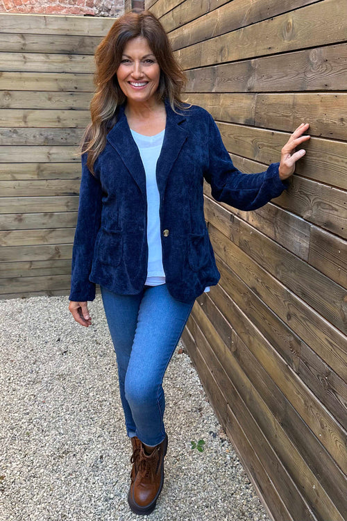 Stephanie Cord Jacket Navy