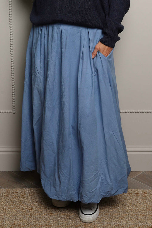 Wilfreda Puffball Cotton Skirt Blue - Image 2