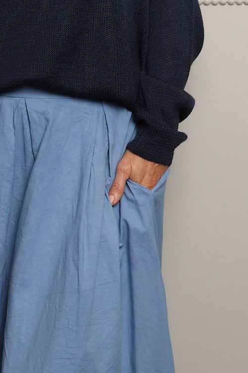 Wilfreda Puffball Cotton Skirt Blue - Image 3