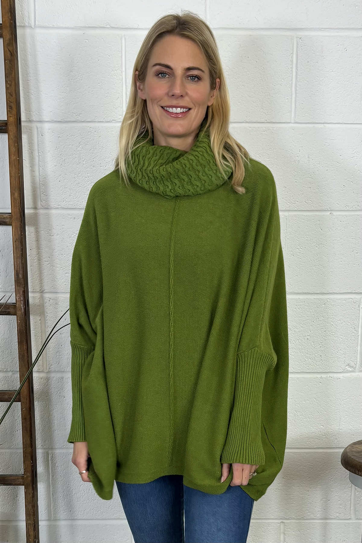 Isadora Polo Neck Knitted Jumper Green