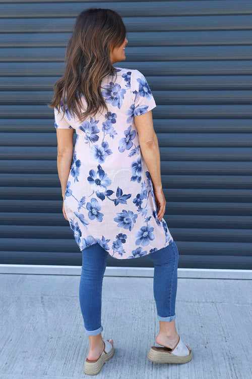Velora Floral Cotton Tunic Pink - Image 4