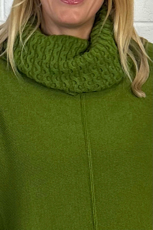 Isadora Polo Neck Knitted Jumper Green - Image 3