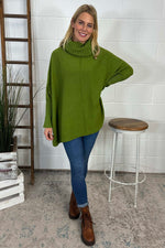 Isadora Polo Neck Knitted Jumper Green Green - Isadora Polo Neck Knitted Jumper Green