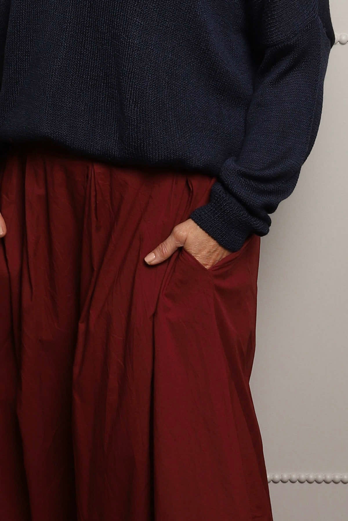 Wilfreda Puffball Cotton Skirt Wine