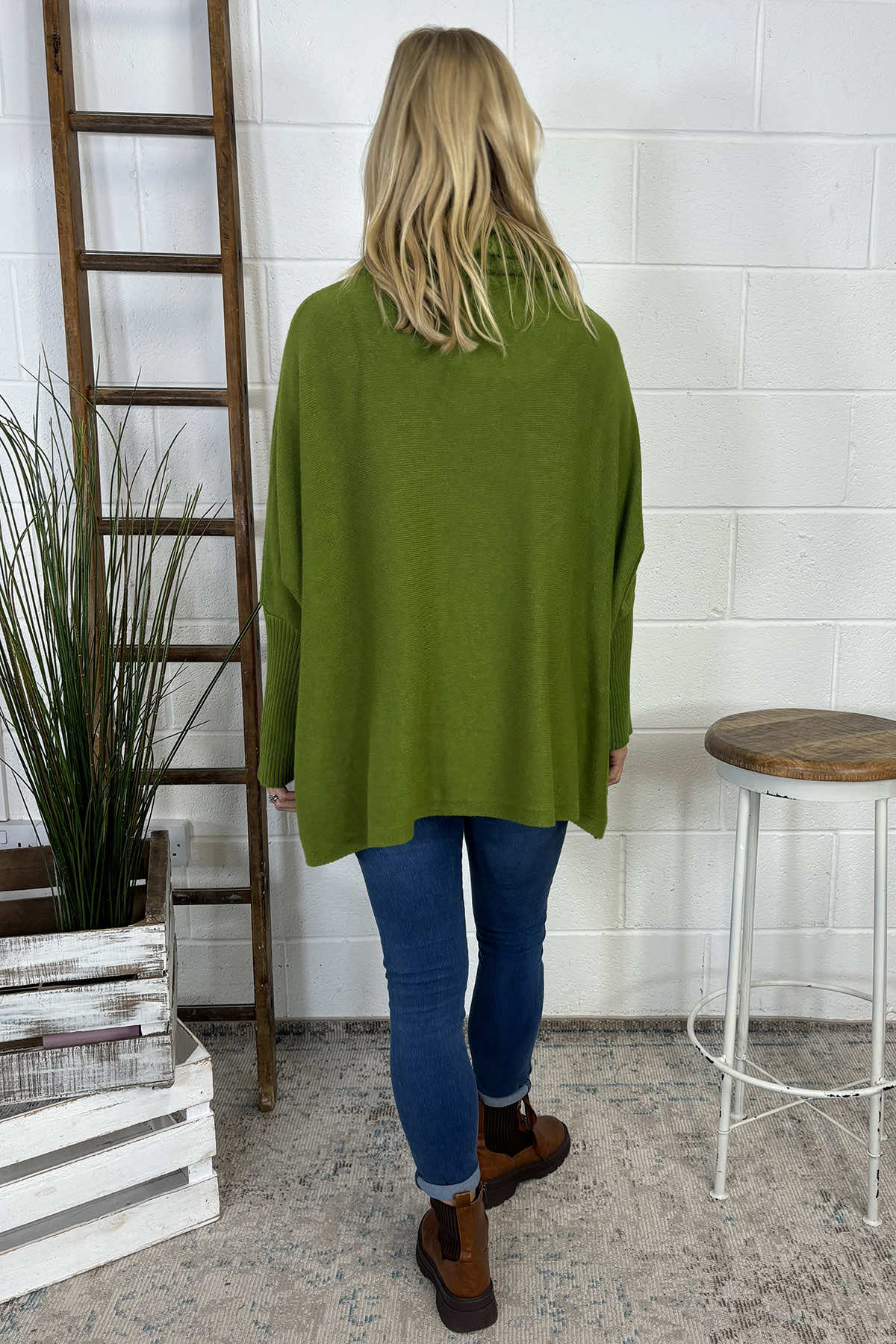 Isadora Polo Neck Knitted Jumper Green