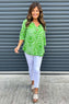 Assisi Circle Detail Cotton Top Green