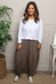 Clarinda Cotton Harem Trousers Mocha
