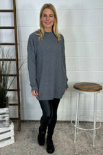 Odessa Knitted Jumper Mid Grey Mid Grey - Odessa Knitted Jumper Mid Grey