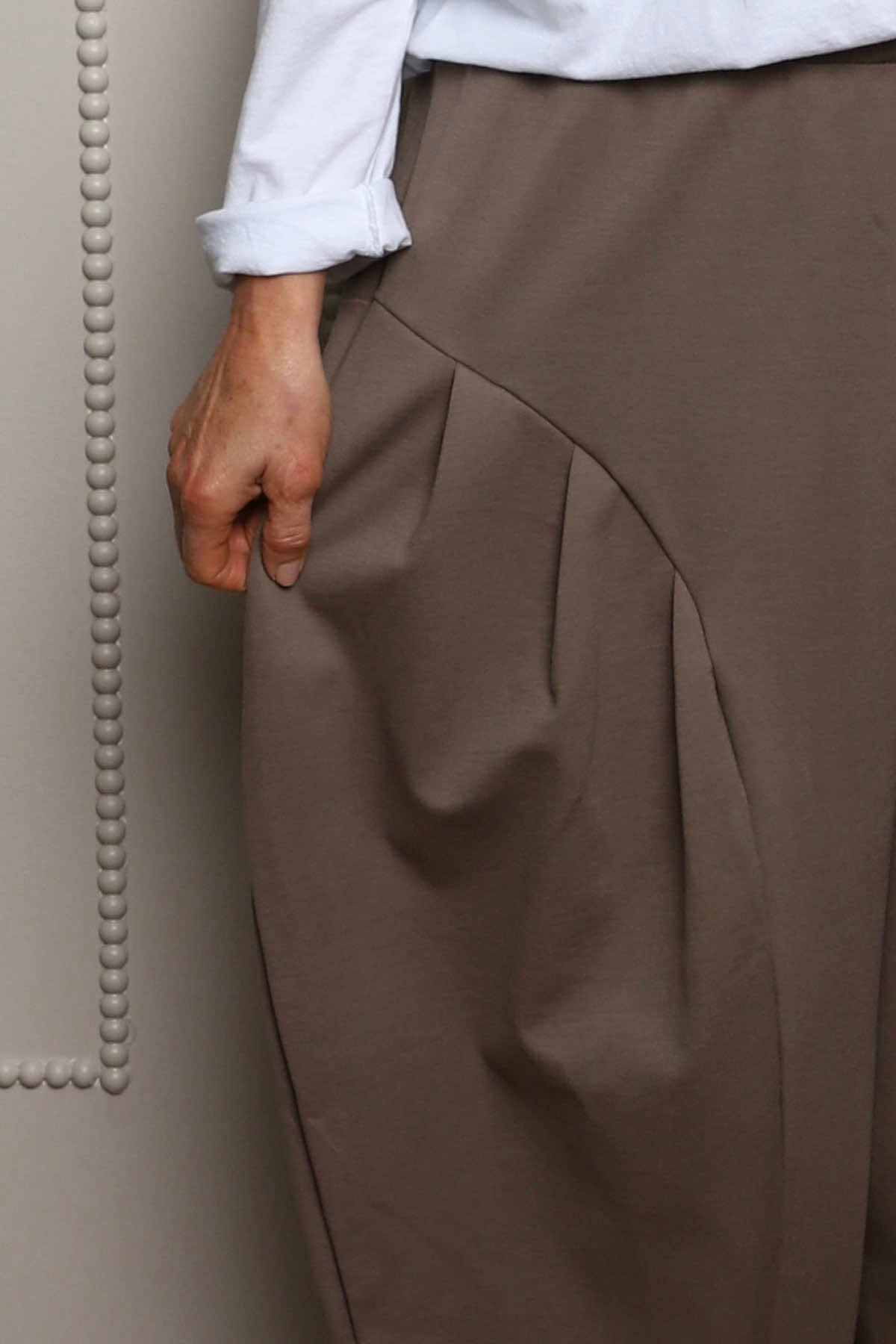 Clarinda Cotton Harem Trousers Mocha