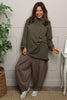 Celandine Cowl Neck Top Khaki