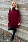 Robyn Leopard Knit Jumper Wine