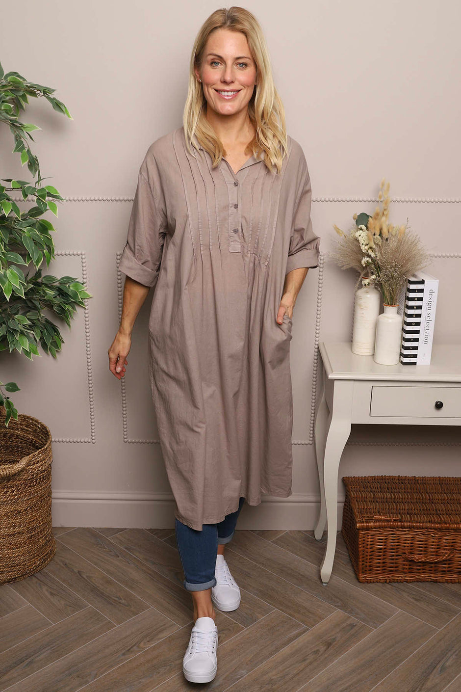 Janie Cotton Dress Mocha
