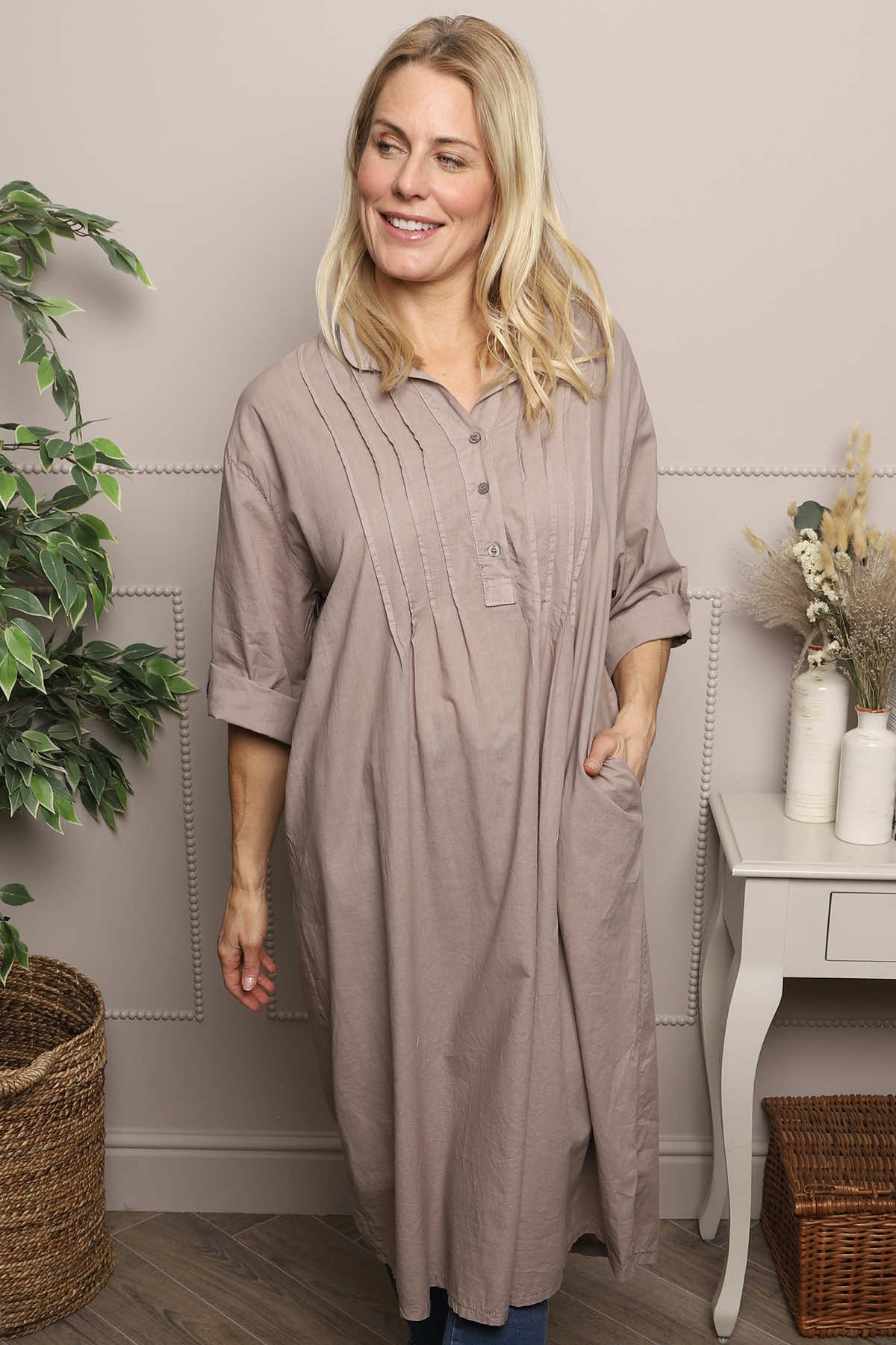 Janie Cotton Dress Mocha