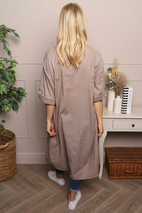 Janie Cotton Dress Mocha - Image 4