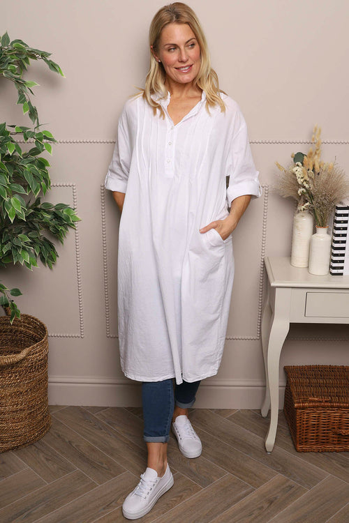 White Janie Cotton Dress | Made In Italy