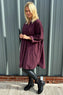 Caggia Pocket Needlecord Tunic Burgundy