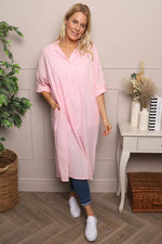 Janie Cotton Dress Pink Pink - Janie Cotton Dress Pink