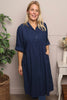 Janie Cotton Dress Navy