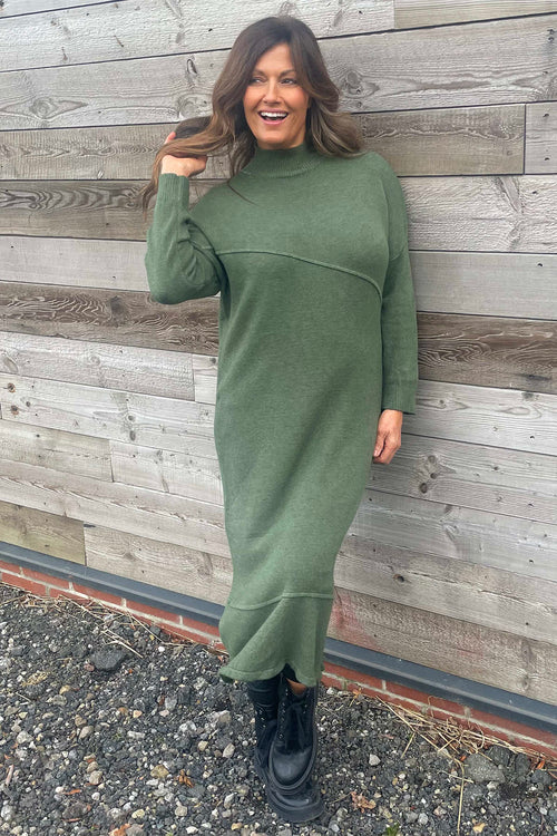 Yuna Knitted Dress Khaki