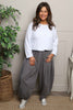 Clarinda Cotton Harem Trousers Mid Grey