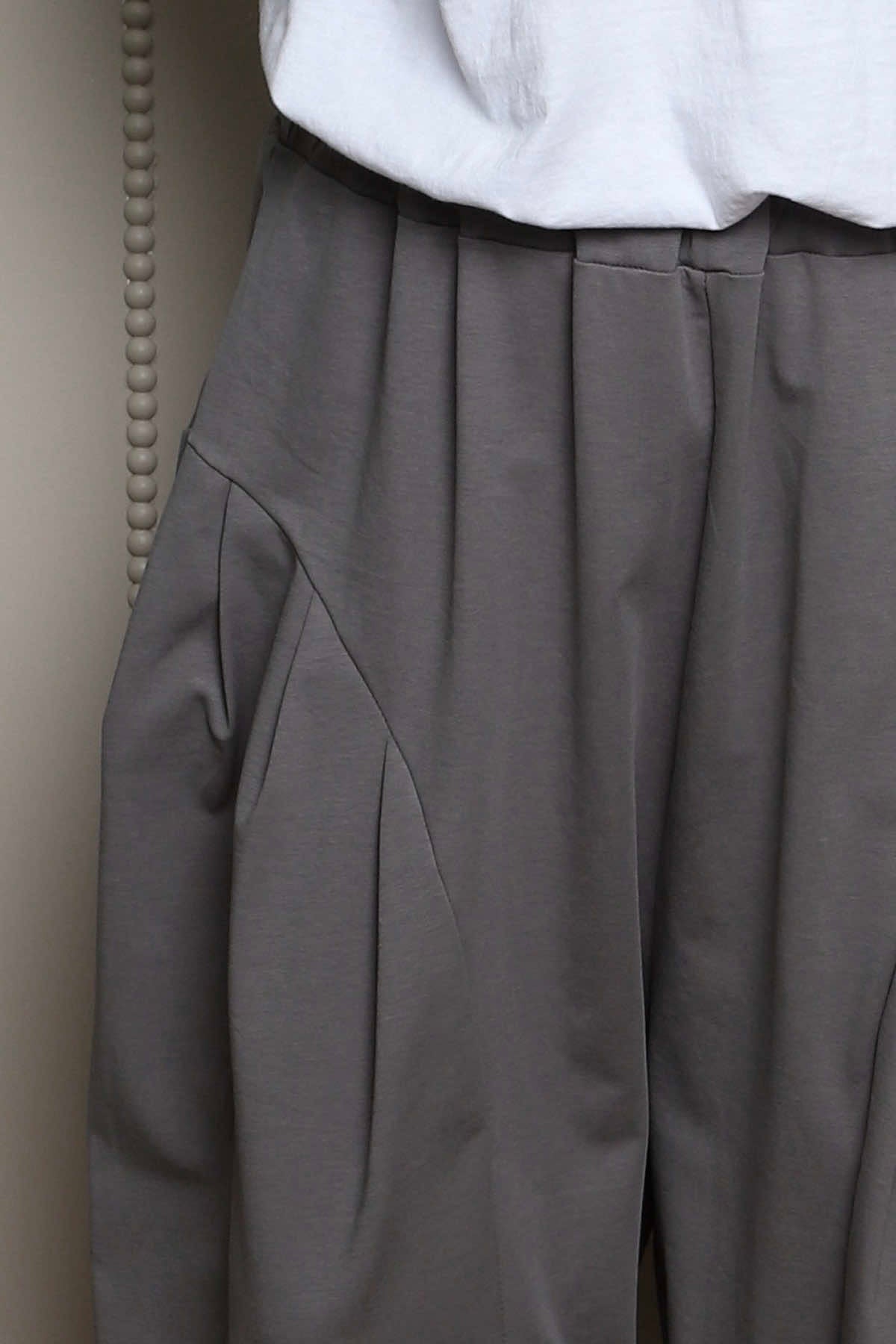 Clarinda Cotton Harem Trousers Mid Grey