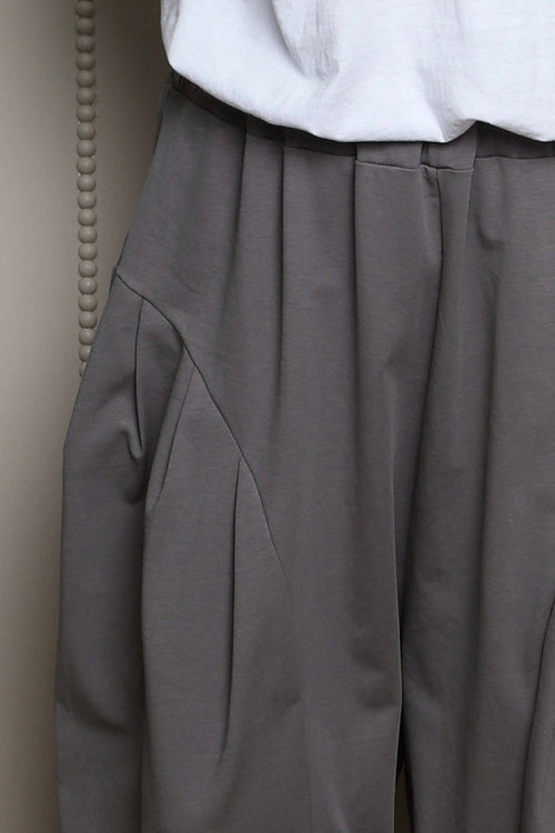 Clarinda Cotton Harem Trousers Mid Grey - Image 4