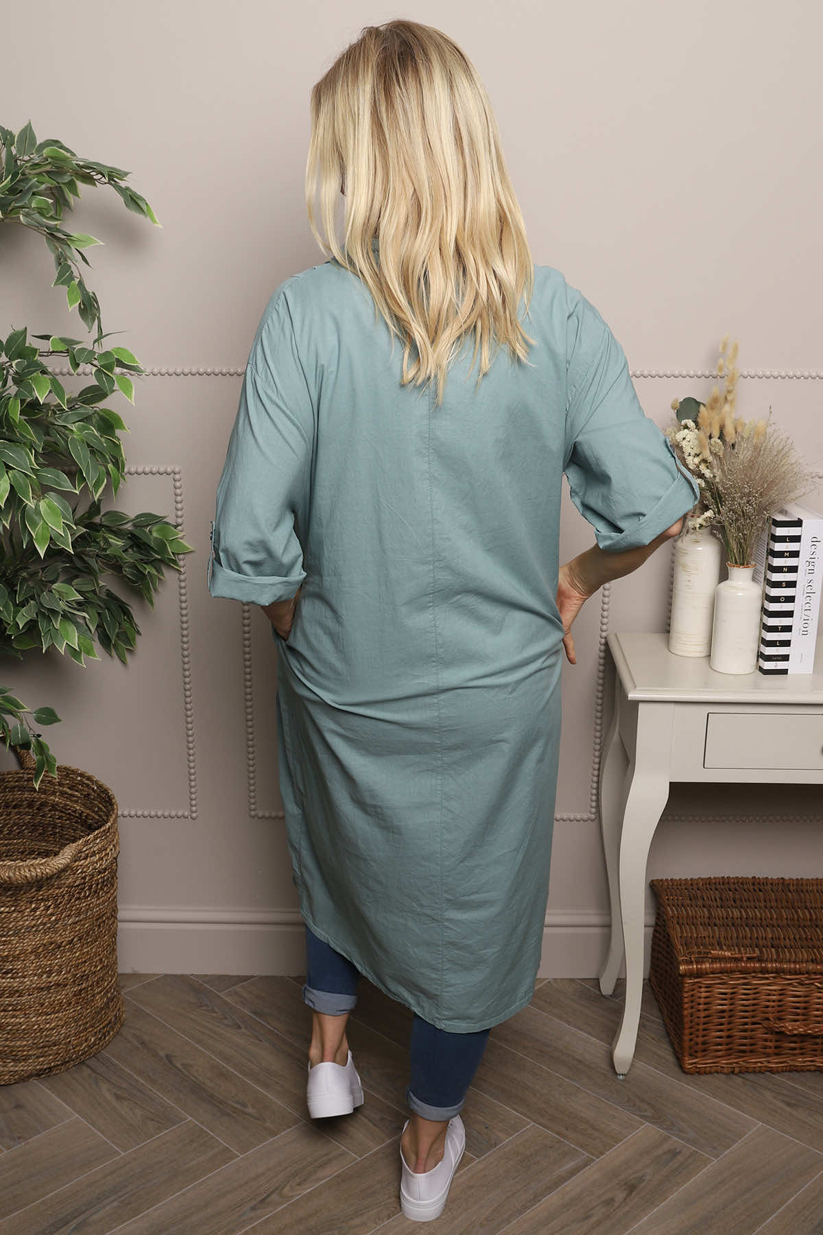 Janie Cotton Dress Sage Green