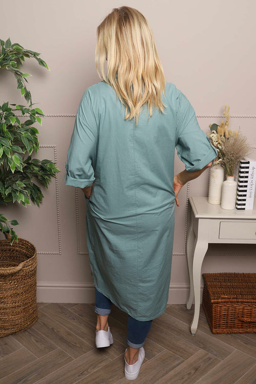 Janie Cotton Dress Sage Green - Image 4