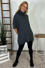 Norah Polo Neck Knitted Jumper Charcoal Charcoal - Norah Polo Neck Knitted Jumper Charcoal