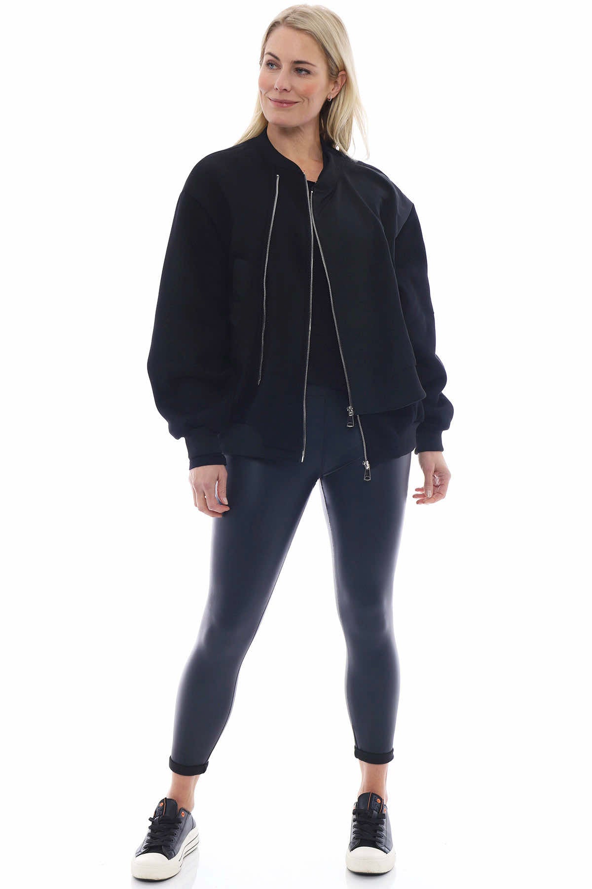 Double zipper deals bomber jacket