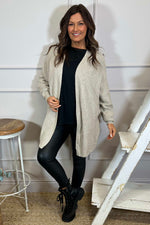 Karla Knitted Cardigan Stone Stone - Karla Knitted Cardigan Stone