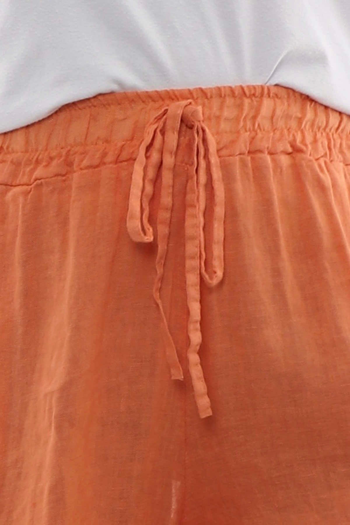 Corzano Linen Palazzo Pants Orange