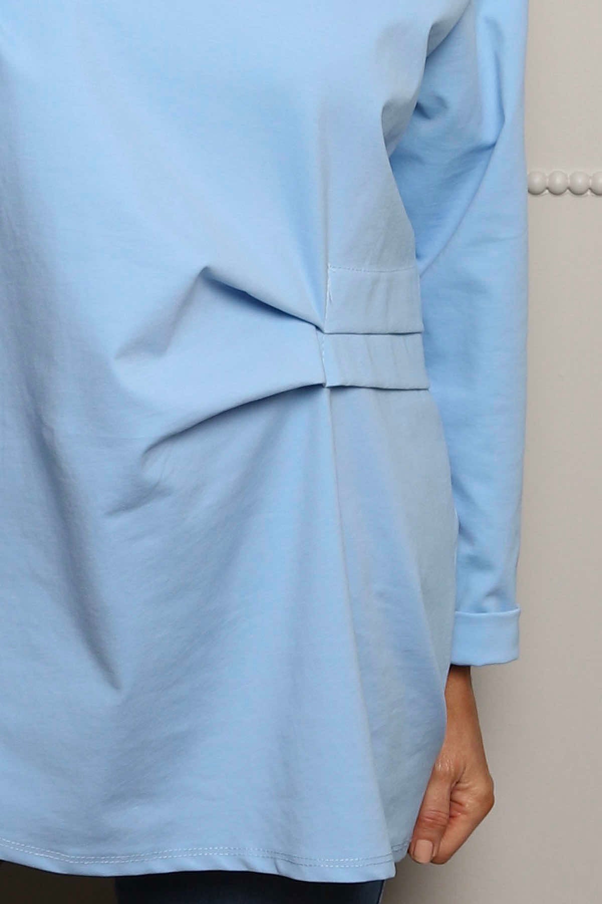 Celandine Cowl Neck Top Powder Blue