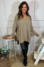 Bo Slouch V-Neck Jumper Mocha Mocha - Bo Slouch V-Neck Jumper Mocha