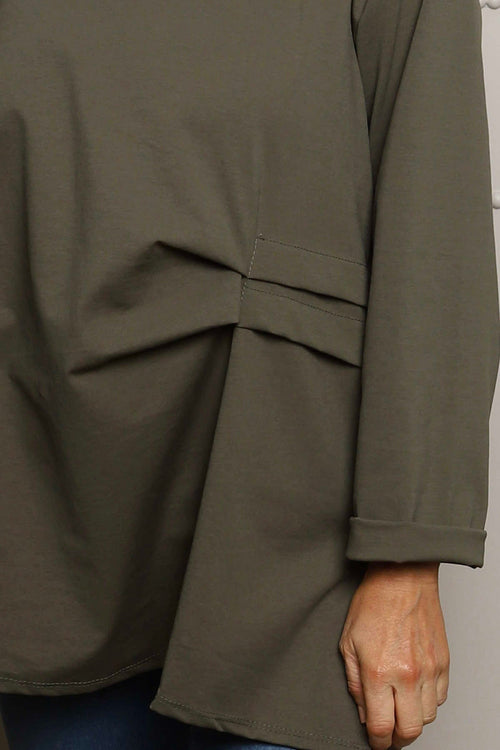 Celandine Cowl Neck Top Khaki - Image 4