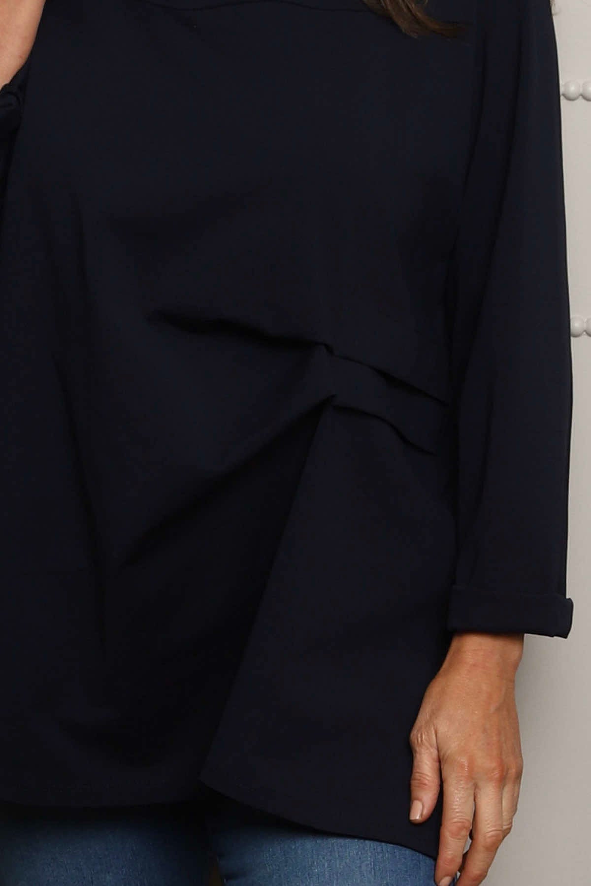 Celandine Cowl Neck Top Navy