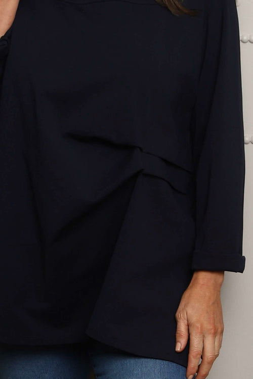 Celandine Cowl Neck Top Navy - Image 4