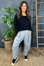 Katy Cotton Joggers Marl Grey