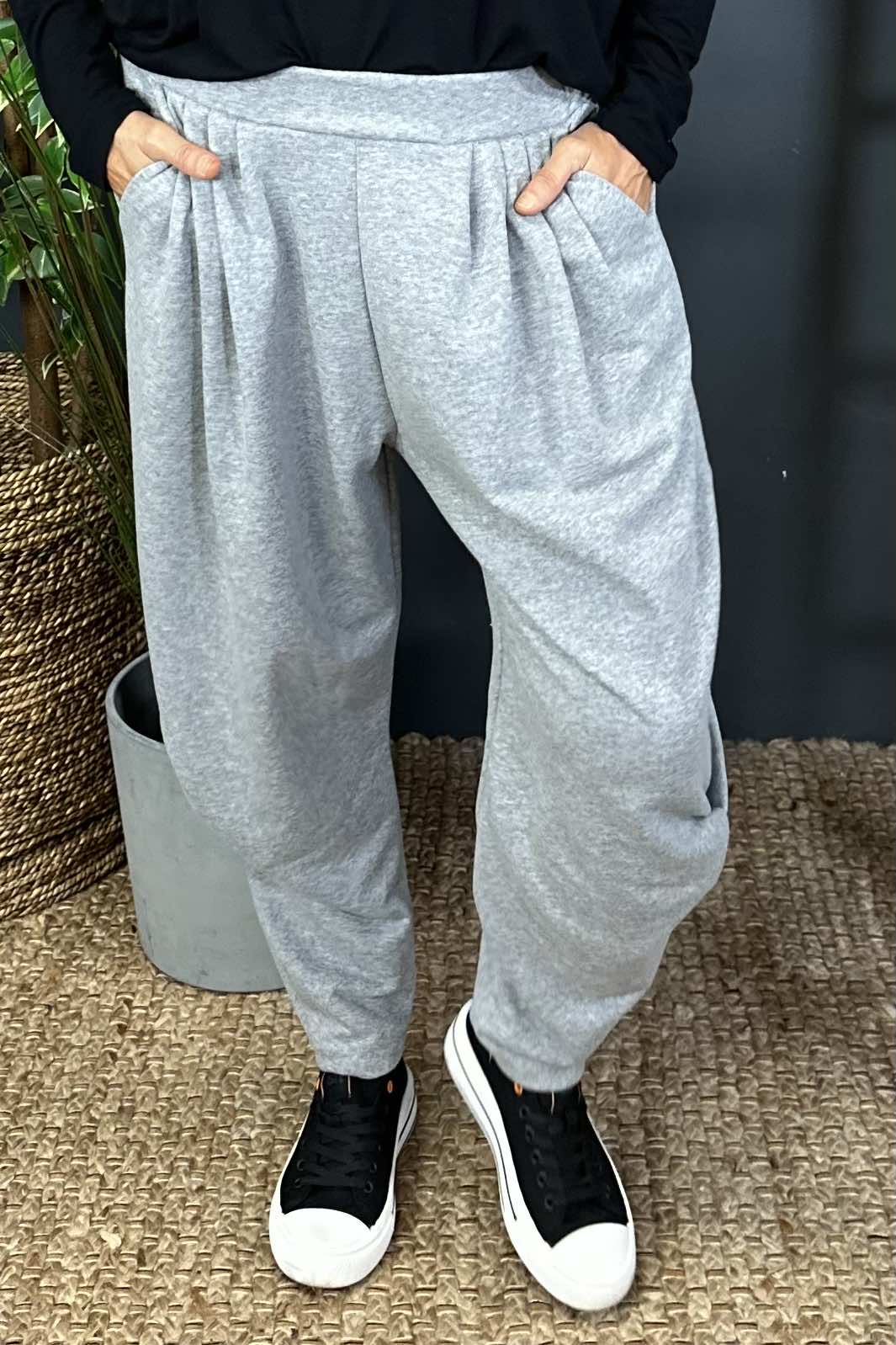 Katy Cotton Joggers Marl Grey