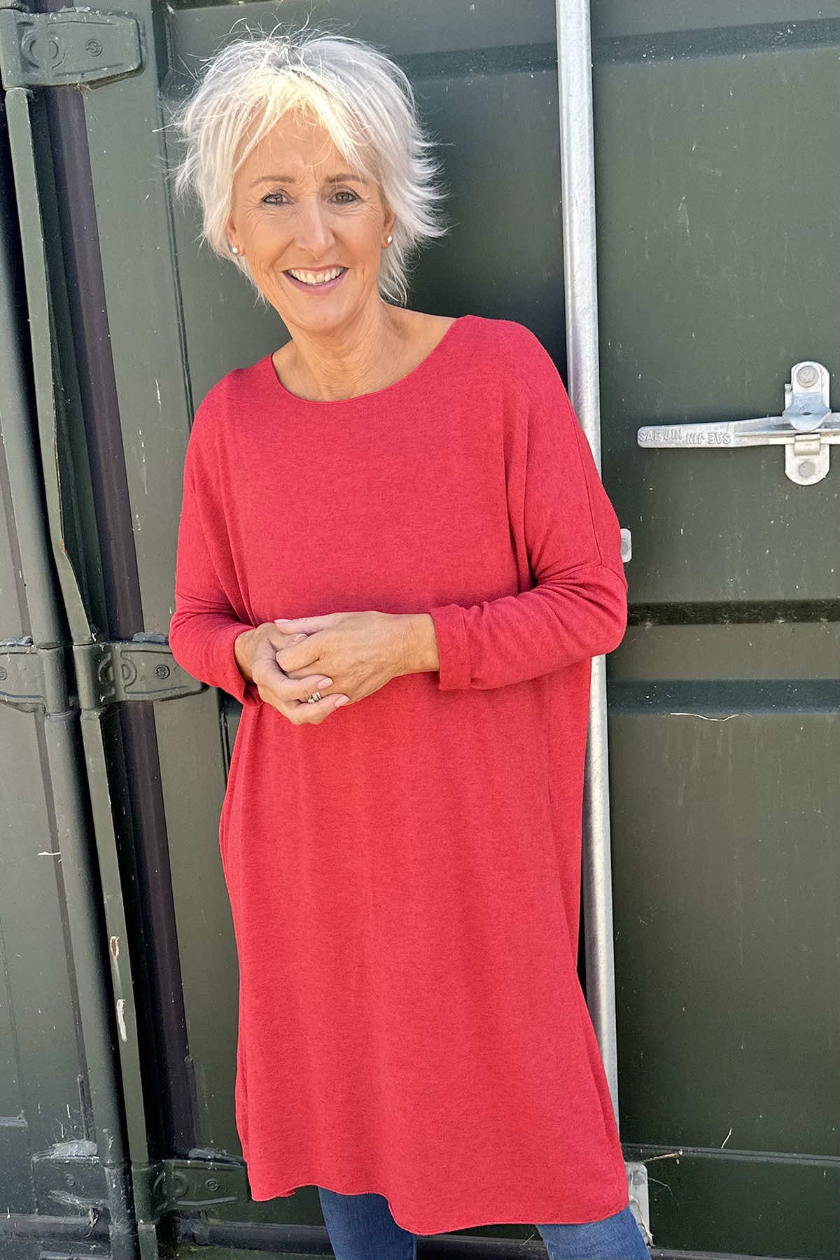 Maggie Knitted Tunic Red