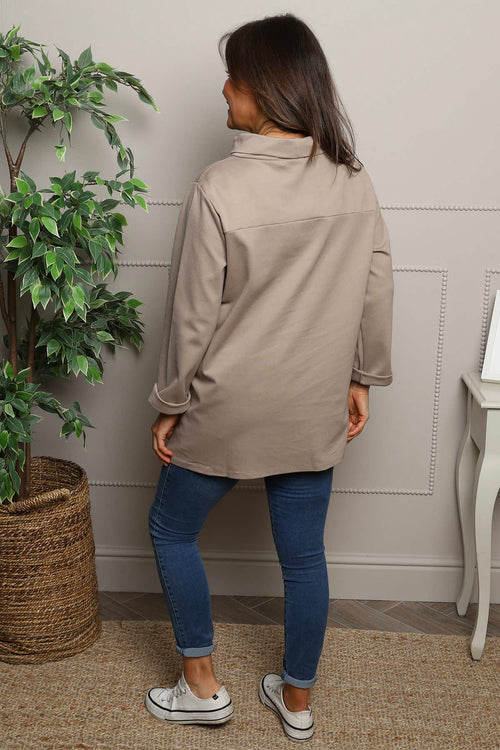 Celandine Cowl Neck Top Light Mocha - Image 4